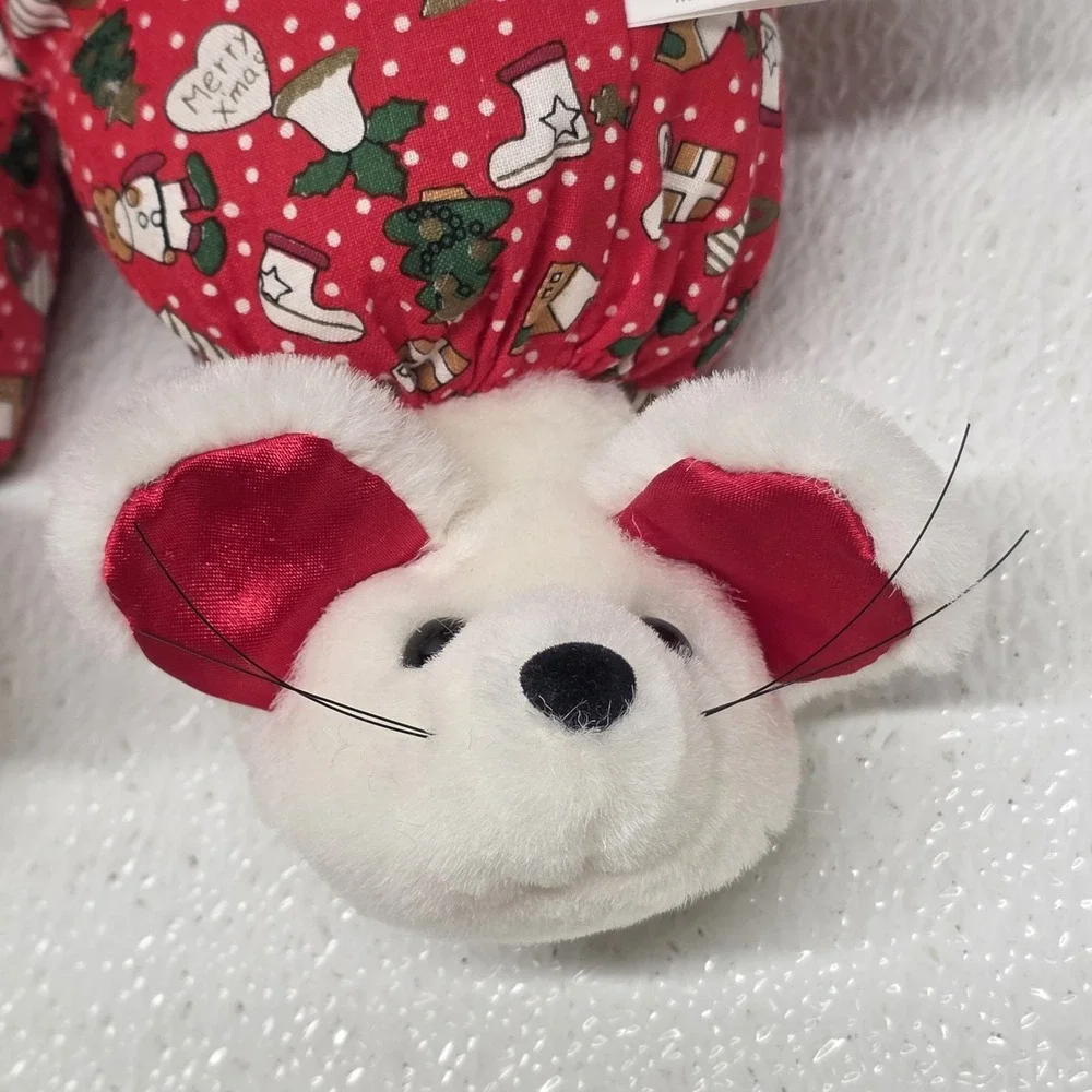 Vintage International Bon Ton Toys Christmas Mouse Slippers Plush IBT